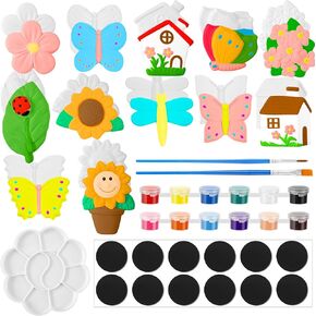 Sinmoe 12 Sets Spring Ceramics to Paint Ready to Paint Ceramics Paint Your Own Insect Ceramic Painting Kit Unpainted Paintable Ceramics Figurines for Adult