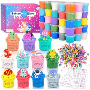 Mini Butter Slime Kit,77 Pack Slime Christmas Party Favor Gifts, Scented Slime Stress Relief Toys, School Prizes, DIY Putty Toys for Kids
