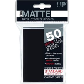 Ultra Pro PRO-Matte Standard Size Deck Protector Sleeves for Magic, Pokemon and Dragon Ball Super - Black (50 ct)