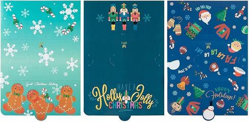 تحيات مستدامة 36 حزمة من بطاقات حامل أموال عيد الميلاد مع مظاريف، 6 تصميمات للعطلات (7.25 × 3.5 بوصة) in Kuwait