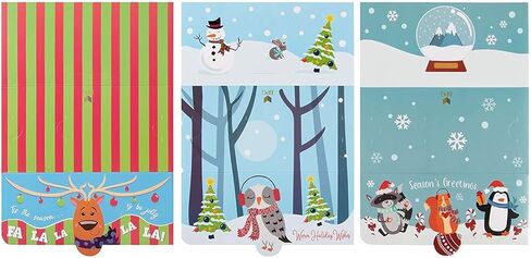 تحيات مستدامة 36 حزمة من بطاقات حامل أموال عيد الميلاد مع مظاريف، 6 تصميمات للعطلات (7.25 × 3.5 بوصة) in Kuwait