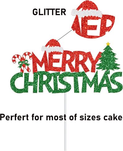 Merry Christmas Cake Topper Decorations 2024 Merry Xmas Party Favor Decor in Saudi Arabia