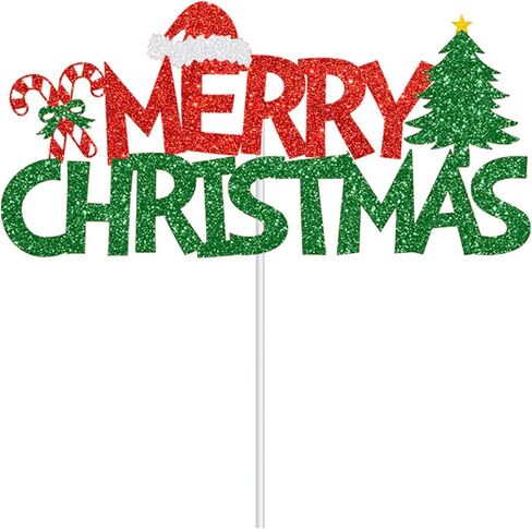 Merry Christmas Cake Topper Decorations 2024 Merry Xmas Party Favor Decor in Saudi Arabia