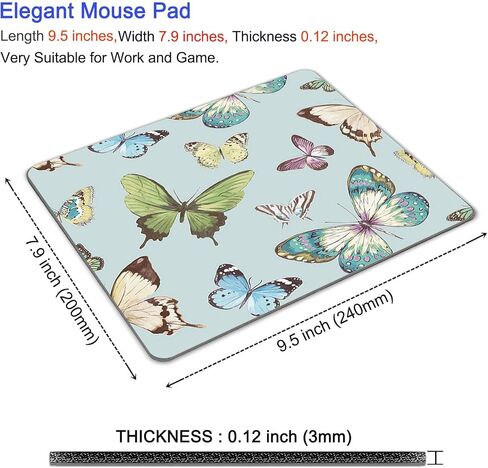 Mouse Pad, Square Mousepad, Personalized Premium-Textured, Non-Slip Rubber Base Mouse Mat, Waterproof Gaming Mouse Pad for Wireless Mouse, Computers, Laptop, Office, Home (Colorful Butterfly) in Kuwait
