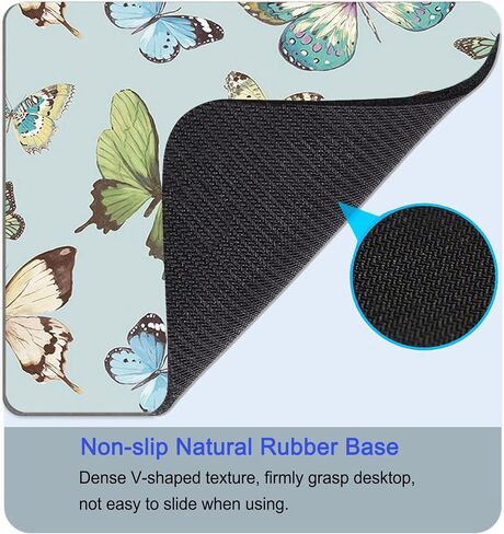 Mouse Pad, Square Mousepad, Personalized Premium-Textured, Non-Slip Rubber Base Mouse Mat, Waterproof Gaming Mouse Pad for Wireless Mouse, Computers, Laptop, Office, Home (Colorful Butterfly) in Kuwait