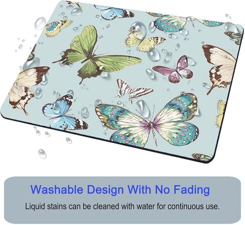 Mouse Pad, Square Mousepad, Personalized Premium-Textured, Non-Slip Rubber Base Mouse Mat, Waterproof Gaming Mouse Pad for Wireless Mouse, Computers, Laptop, Office, Home (Colorful Butterfly) in Kuwait
