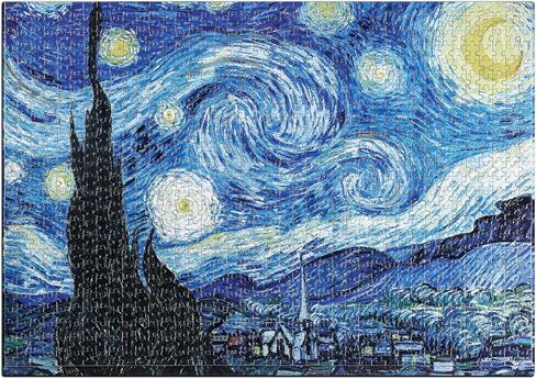 Starry Night Puzzle 1000 Pieces Van Gogh Mini Puzzle for Adults Artwork Jigsaw Puzzle Family Game (Starry Night) in Saudi Arabia
