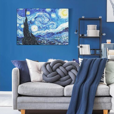Starry Night Puzzle 1000 Pieces Van Gogh Mini Puzzle for Adults Artwork Jigsaw Puzzle Family Game (Starry Night) in Saudi Arabia