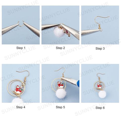 SUNNYCLUE 1 Box 10 Sets Christmas Earring Making Kit Gold Drop Dangle Earrings Christams Charm Enamel Snowflake Christmas Charms Glass Beads for Jewelry Making Kits Adult Women DIY Crafts Supplies in Saudi Arabia