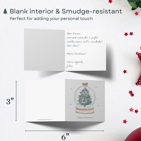 بطاقات عيد الميلاد المرحة من الورق معبأة بمغلفات، عبوة كبيرة مقاس 4 × 6 بوصات، مجموعة مكونة من 20 بطاقة - تصميمات بألوان مائية على بطاقات شديدة التحمل - بطاقات عيد الميلاد بالجملة مع مغلفات وملصقات متطابقة in Kuwait