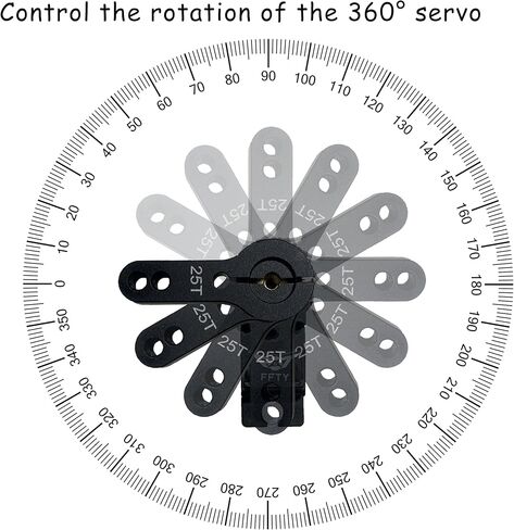21G Micro Servo مع ذراع 25T، مؤازرة رقمية بزاوية دوران تروس معدنية كاملة 180°270°360° لسيارة زاحفة 1/14 1/16 1/18 RC، شاحنة، أجزاء ترقية الروبوت (180 درجة) in Kuwait