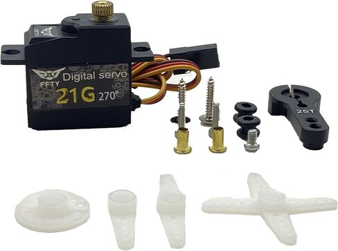21G Micro Servo with 25T Arm,Digital Servo Full Metal Gear Rotation Angle 180°270°360°for 1/14 1/16 1/18 RC Crawler Car,Truck, Robot Upgrade Parts (180°) in Kuwait