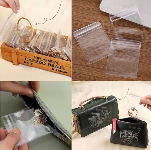 YYaaloa 100pcs Thick Clear Jewelry Bags Zipper Bags 3.5 X 5 Inch PVC Self Seal Mini Baggies Transparent Jewelry Rings Earrings Packing Storage Pouch Jewelry Zip Bags (clear-100pcs 3.5 X 5 Inch) in Saudi Arabia