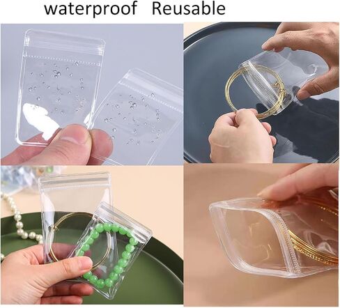YYaaloa 100pcs Thick Clear Jewelry Bags Zipper Bags 3.5 X 5 Inch PVC Self Seal Mini Baggies Transparent Jewelry Rings Earrings Packing Storage Pouch Jewelry Zip Bags (clear-100pcs 3.5 X 5 Inch) in Saudi Arabia