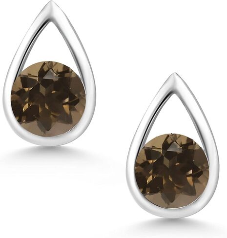 Gem Stone King 925 Sterling Silver Blue Sapphire Teardrop Stud Earrings For Women (1.20 Cttw, Gemstone September Birthstone, Round 5MM) in Saudi Arabia