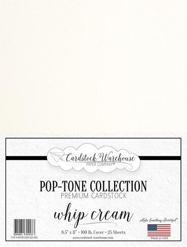 Cardstock Warehouse Pop Tone Whip Cream - 8.5 x 11" - 100 Lb. / 270 Gsm Matte Premium Cardstock Paper - 25 Sheets in Kuwait