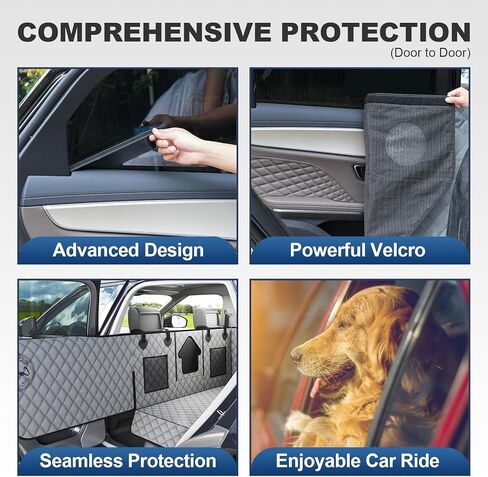 Dog Car Back Seat Cover for Trucks with Fold-Up Seats, Durable Crew Cab Truck Floor Cover with Door Protection, Anti-Slip Dog Hammock for Full-Size Trucks, Waterproof Truck Pet Backseat Cover for Dogs in Saudi Arabia