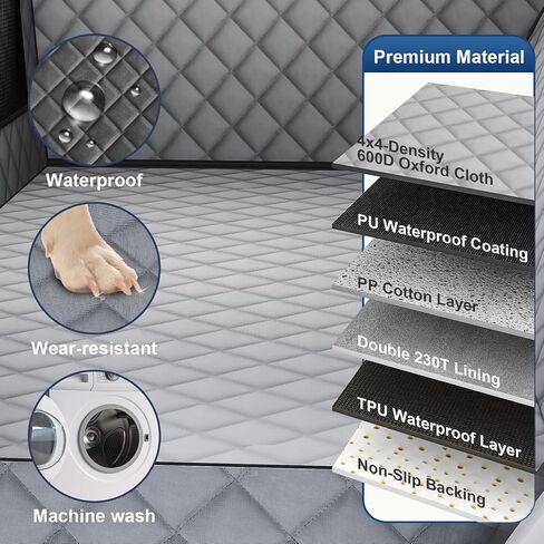 Dog Car Back Seat Cover for Trucks with Fold-Up Seats, Durable Crew Cab Truck Floor Cover with Door Protection, Anti-Slip Dog Hammock for Full-Size Trucks, Waterproof Truck Pet Backseat Cover for Dogs in Saudi Arabia