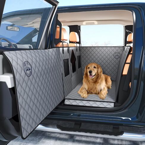 Dog Car Back Seat Cover for Trucks with Fold-Up Seats, Durable Crew Cab Truck Floor Cover with Door Protection, Anti-Slip Dog Hammock for Full-Size Trucks, Waterproof Truck Pet Backseat Cover for Dogs in Saudi Arabia