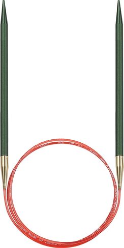 skacel by addi Christmas Circular Knitting Needles, 32 Inch (80 cm) Holiday Rocket Round Aluminum Knitting Needle Pair with Nylon Cord, Red/Green, 4 mm (US Size 6) in Saudi Arabia