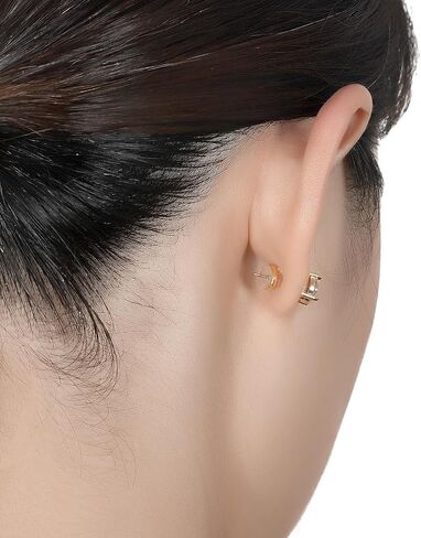 Rubber Earring Backs Replacement, JIACHARMED 18K Gold Silicone Earring Backings for Studs Droopy Ears Heavy Earrings 4pcs Metal Cycle Locking Secure Earring Support Lifters Backers in White Gold in Saudi Arabia