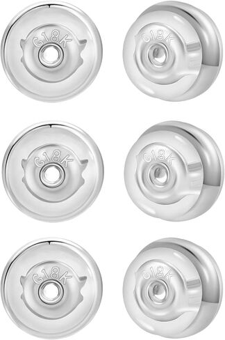 Rubber Earring Backs Replacement, JIACHARMED 18K Gold Silicone Earring Backings for Studs Droopy Ears Heavy Earrings 4pcs Metal Cycle Locking Secure Earring Support Lifters Backers in White Gold in Saudi Arabia