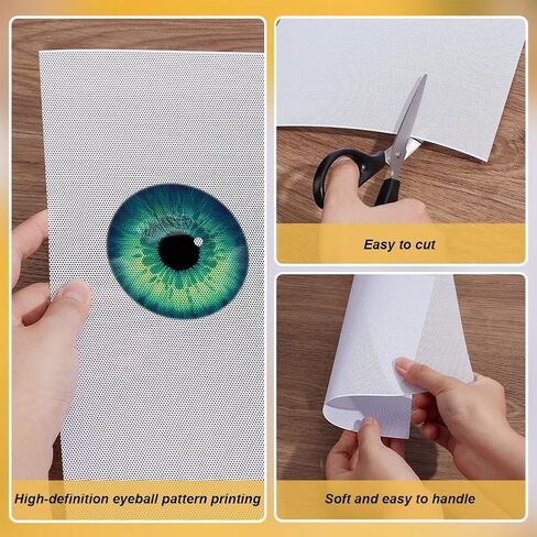 BENECREAT 10Pcs Fursuit Eye Mesh, 11.8x8.6 Inch White PVC Dust Mesh, 0.8mm Costume Eye Net Plastic Mesh Sheet for Furries Cosplay, Sculptures, Props, Fursuits, Craft Making, 0.45mm Thick in Saudi Arabia