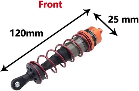 KingVal Replacement Aluminum 120mm Front Shock Absorber Damper Compatible with JLB HSP EM Racing DHK HPI Redcat LRP Hobao ZD Racing Hongnor DF-Model 1/8 RC Car Truck Buggy Truggy in Saudi Arabia