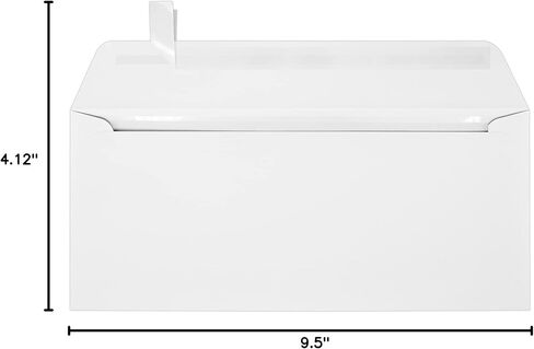 LUXPaper #10 Business Full Face Window Envelopes | Peel & Press | 4 1/8" x 9 1/2" | Bright White | 28lb. Text | 500 Qty in Saudi Arabia