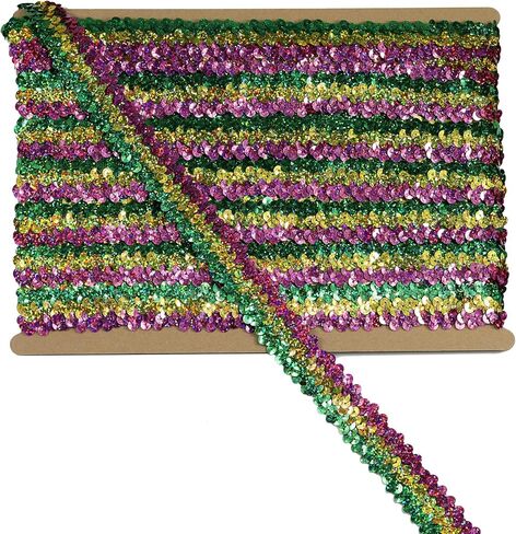 طول 10 ياردة واسعة 1.2 بوصة Gimp Braid Trim Fabric حزام من الدانتيل المزخرف لجميع أنواع الملابس المخيطة، أخضر، ذهبي، أرجواني يتخللها in Saudi Arabia