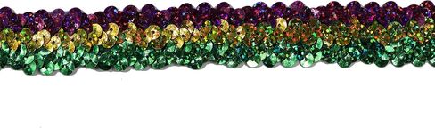طول 10 ياردة واسعة 1.2 بوصة Gimp Braid Trim Fabric حزام من الدانتيل المزخرف لجميع أنواع الملابس المخيطة، أخضر، ذهبي، أرجواني يتخللها in Saudi Arabia