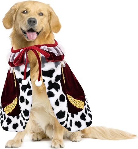 Dog Costumes for Small Medium Dogs Fur Velvet Cat Cape Pet Cloak Halloween Christmas Prince Princess Cosplay Clothes (Red, Small Medium) in Kuwait