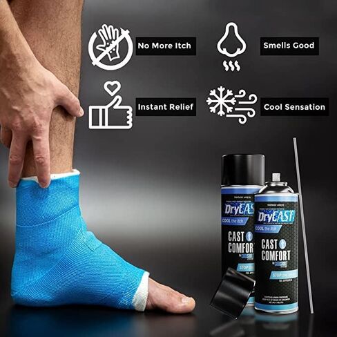 Cast Comfort Itching and Odor Relief Spray - Cools and Relieves Itchy Cast While Cleaning and Preventing Smell - 6 Oz in Kuwait