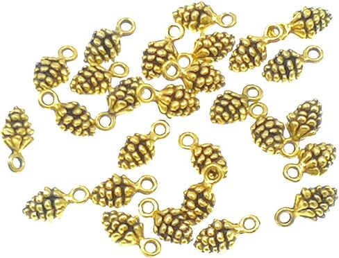 ALIMITOPIA 50pcs Christmas Pine Cone Alloy Small Pendant Nature Nuts Charm for DIY jewelry making Accessories in Saudi Arabia
