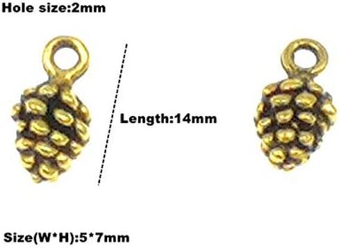 ALIMITOPIA 50pcs Christmas Pine Cone Alloy Small Pendant Nature Nuts Charm for DIY jewelry making Accessories in Saudi Arabia