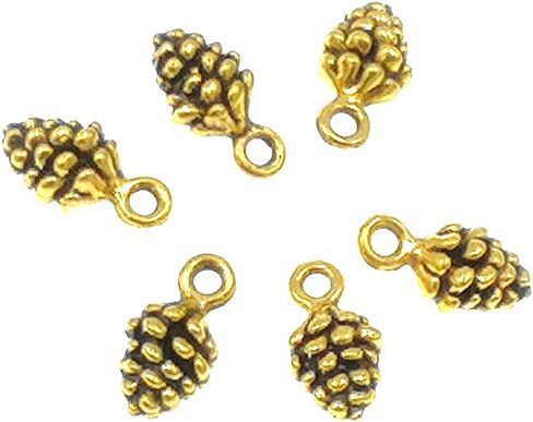 ALIMITOPIA 50pcs Christmas Pine Cone Alloy Small Pendant Nature Nuts Charm for DIY jewelry making Accessories in Saudi Arabia