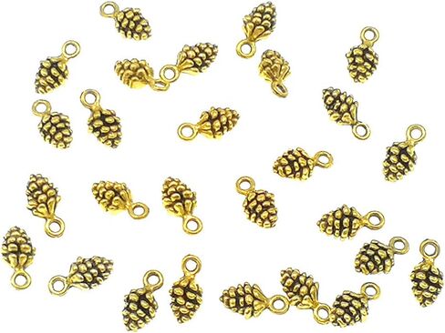 ALIMITOPIA 50pcs Christmas Pine Cone Alloy Small Pendant Nature Nuts Charm for DIY jewelry making Accessories in Saudi Arabia