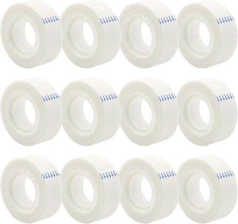 OWLKELA 12 Rolls Matte Adhesive Tape, Matte Finish Invisible Tape, Foggy Translucent Tape Great for Correction and Labeling, Compatible with Standard Tape Dispenser, 0.7 in x 1000 Inches in Kuwait