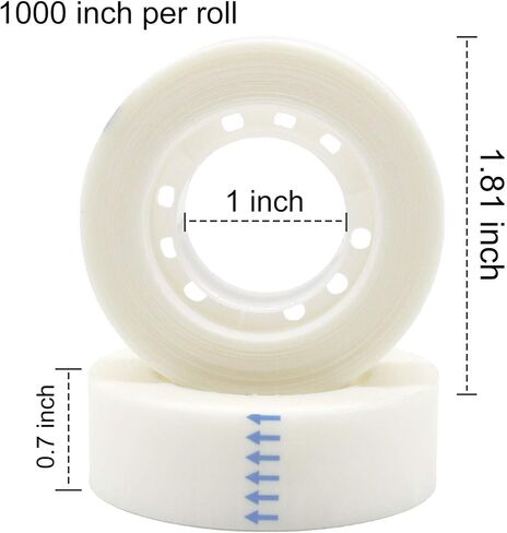 OWLKELA 12 Rolls Matte Adhesive Tape, Matte Finish Invisible Tape, Foggy Translucent Tape Great for Correction and Labeling, Compatible with Standard Tape Dispenser, 0.7 in x 1000 Inches in Kuwait