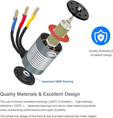 Hobby Fans مقاوم للماء S3650 3900KV محرك بدون فرشاة 3.175 مم عمود مع 60 أمبير بدون فرش ESC مجموعة وحدة تحكم السرعة الكهربائية ومبدد حرارة لشاحنة سيارة RC 1/10، أحمر in Saudi Arabia