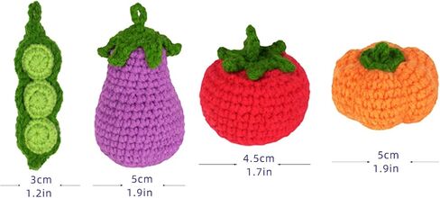 Finnacy Crochet Vegetables Kit, Crochet Kit for Beginners, Crochet Starter Kit with Step by Step Video, Yarns, Hook and Accessories (Dustpan and 4 pcs Vegetables of Eggplant, Pumpkin,Tomato, Pease) in Saudi Arabia