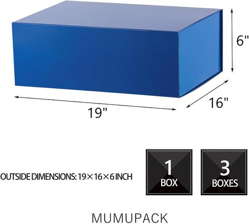 صندوق هدايا أبيض كبير جدًا مقاس 19 × 16 × 6 بوصة، صندوق هدايا ضخم، صندوق هدايا كبير مع غطاء مغناطيسي للإغلاق، صندوق اقتراح العريس، علب هدايا مستطيلة قابلة للطي لفستان الزفاف in Saudi Arabia