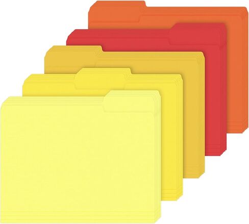 30 Pack Sage Orange File Folders Letter Size 5 Colors Yellow Orange Red File Pockets with 1/3 Cut Tab for Home Office Classroom Thanksgiving Holiday Supplies, 8.9 x 11.6 Inch in Saudi Arabia