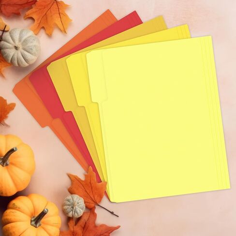 30 Pack Sage Orange File Folders Letter Size 5 Colors Yellow Orange Red File Pockets with 1/3 Cut Tab for Home Office Classroom Thanksgiving Holiday Supplies, 8.9 x 11.6 Inch in Saudi Arabia