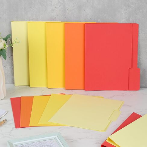 30 Pack Sage Orange File Folders Letter Size 5 Colors Yellow Orange Red File Pockets with 1/3 Cut Tab for Home Office Classroom Thanksgiving Holiday Supplies, 8.9 x 11.6 Inch in Saudi Arabia