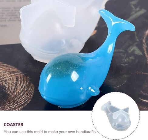 EXCEART 3D Whale Epoxy Mold Sea Animal Silicone Mold Marine Life Resin Mold DIY Craft Making Casting Mould Jewelry Making Mold Size 2 in Saudi Arabia