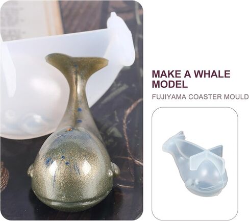 EXCEART 3D Whale Epoxy Mold Sea Animal Silicone Mold Marine Life Resin Mold DIY Craft Making Casting Mould Jewelry Making Mold Size 2 in Saudi Arabia