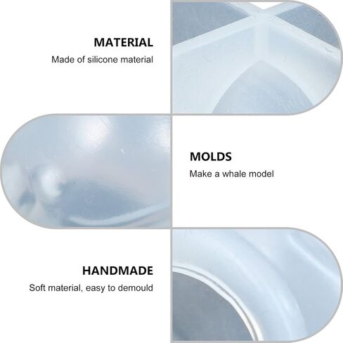 EXCEART 3D Whale Epoxy Mold Sea Animal Silicone Mold Marine Life Resin Mold DIY Craft Making Casting Mould Jewelry Making Mold Size 2 in Saudi Arabia