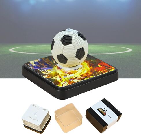 2025 Time Piece Calendar, 3d Art Memo Pad Creative Desk Calendar, Room Decoration Christmas New Year Gift (Soccer 2025 Calendar) in Saudi Arabia