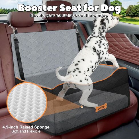 Dog Car Seat for Large Medium Dog, Dog Booster Seat Under 60Lbs or 2 Small Dogs Washable, Pet Car Seat with 2 Safety Leashes, Dog Sofa Bed Cushion Add Thick Sponge, Dog Car Carrier for Travel in Saudi Arabia